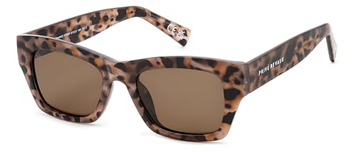 PRIV REVAUX Womens Cocoa Beach/S Rectangular Sunglasses Pink Havana 51mm