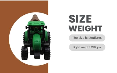 Image of Neokiddo Toys Friction Powered Trolley Farm Tractor Toy for Kids & Toddlers /Boys & Girls (Forest Green)