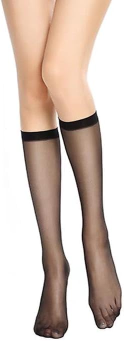 Sheer Knee High Stockings for Women 8 Pairs Nylon Trouser Socks Knee Hi Socks
