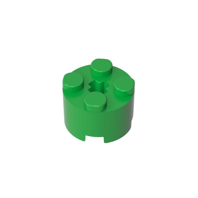 Gobricks 6143 Round Brick Brick Round 2x2 with Axle Hole 50 Pieces GDS-607 Compatible with Lego Building Blocks Color:Bright Green — image 1