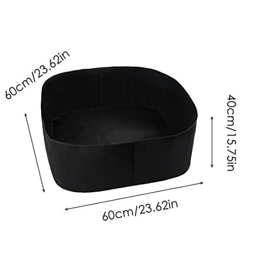 Bolsa de cultivo para plantar huerto rectangular de fieltro negro 4