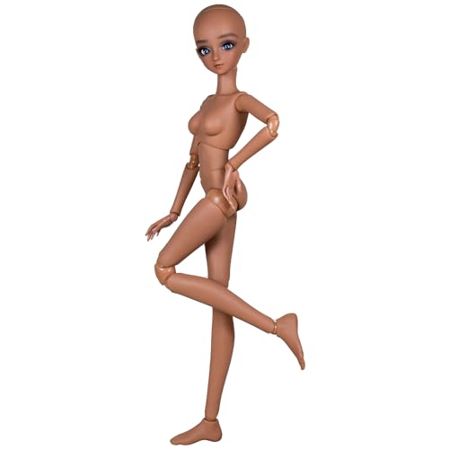 Muñeca BJD articulada cuerpo 60cm piel oscura DIY miniatura 7