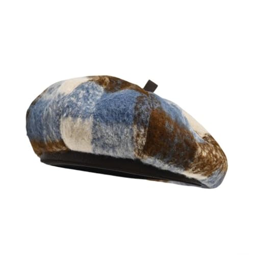 GJHFCXSO Women's Beret Hat Classic Color Block Fall Winter Soft