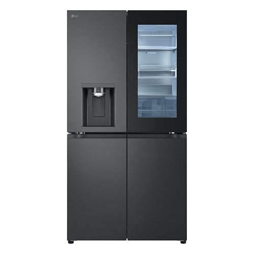 LG GMG961NPKE Multi-Door Kühl-Gefrierkombination mit InstaView, 637 L, Total No Frost, DoorCooling+, LINEARCooling, Wi-Fi, Essence Black Steel [Energieklasse E]