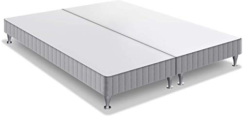 Simmons AIRSOM Sommier tapissier + Pieds, Autres, Gris, 2x90x200