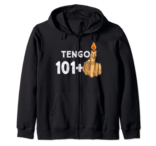 101+1 Dedo Medio Vela De Cumpleaños Para El 102º Cumpleaños Sudadera con Capucha