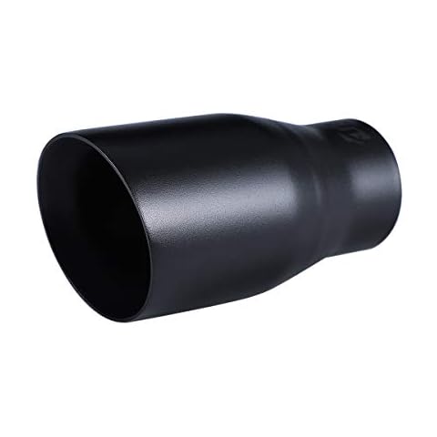 Black Exhaust tip - 2.5" ID x 3.5"OD x 7"L -Double Wall Weld On Muffler Tail Pipe Stainless Steel Black Coated Cover