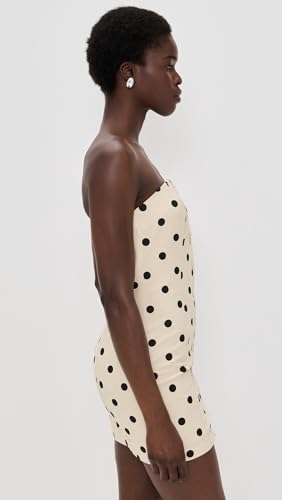endless rose Women's Polka Dot Linen Strapless Dress4