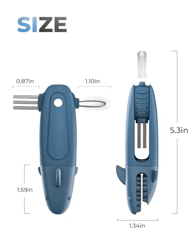 Sharkbrush - Cup Lid Cleaning Brush, 3 In 1 Multifunctional Water Bottle Cleaning Tool Set, Tumbler Cleaner Brush, Home Essentials, Cleaning Supplies for Mugs - Image 9