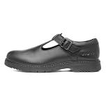 Kickers Women's Finley T Bar Leather Shoes, Black, 3 UK