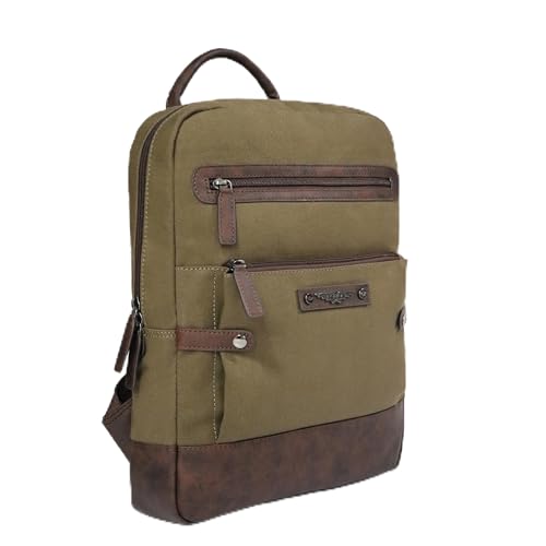 Image of Police Tendra Leather Backpack for Men & Women - 14 inch Laptop Compartment, Front Utility Pocket, Adjustable Padded Straps, Premium Everyday Bag