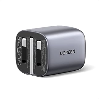 UGREEN 65W USB C Charger Foldable Nexode GaN 3-Port Charger Plug Fast Power Adapter Compatible with MacBook Pro, Dell XPS, iPhone 14/13/12 Series, iPad, Galaxy S22, Steam Deck