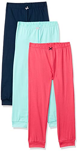 Image of Amazon Brand - Jam & Honey Girl's Pack of 3 100% Cotton Comfortable & Durable Knitted lightweight Pajama /TrackPant