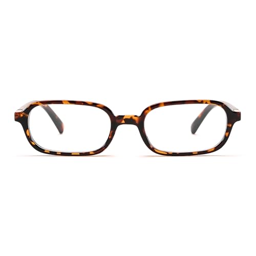 Image of FEISEDY Fashion Rectangular Blue Light Glasses for Women Retro Small Frames Vintage Trendy 90s Square Eyeglasses B0255