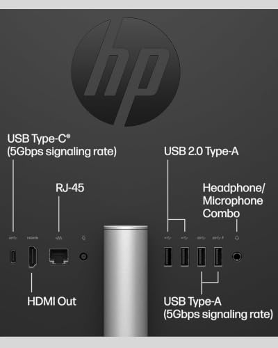 Image of HP 27 inch All-in-One Desktop Computer, Copilot+ PC AMD Ryzen AI 7 350, Full HD IPS LCD Display Touch-Screen, 32GB DDR5 RAM, 1TB SSD, Windows 11 Pro, Wi-Fi 7, BT6 Adjustable Height, Keyboard & Mouse