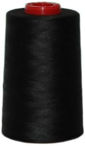 4 Overlocking Sewing Machine Industrial Polyester Thread 5000 Yard Cones (Black)