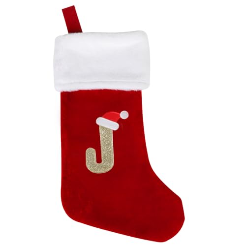 Chaussette de Noël J grand velours résistant pour suspendre de gros cadeaux - 2