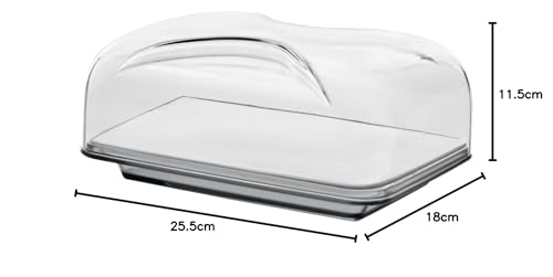 Foto von Guzzini - Gocce, Rechteckige Käseglocke - Himmelgrau, 25,5 x 18 x h11,5 cm - 27010092