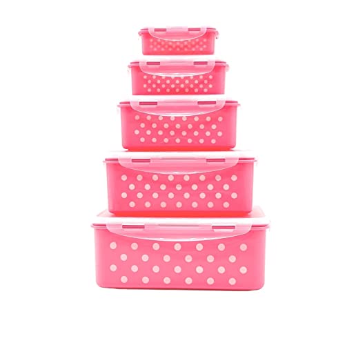 PLENTYFY Frischhaltedosen mit Deckel 10tlg - BPA-frei Brotdosen Set Lufttdicht & Auslaufsicher Aufbewahrungsbox Küche Vorratsdosen mit Deckel Pink Cover