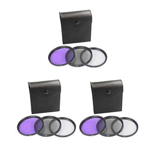 Filtre d'objectif 55 mm lot de 3 verres de rechange avec sac de transport pour filtre CPL UV