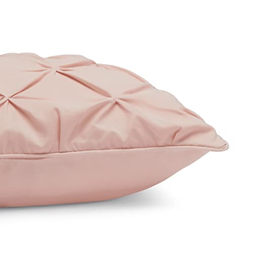 Image of Amazon Basics 2-Piece All-Season Soft Down-Alternative Comforter Bedding Set, Pinch Pleat Design with Piped Edges, Twin /TwinXL, Blush
