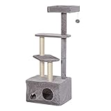 RETTET IHRE MÖBEL: Die Kratzbäume sind mit strapazierfähigem Sisalseil umwickelt, perfekt für Ihre Katzen, um ihre Krallen zu schärfen, und schützt Ihre Möbel vor Kratzern und Wühlen