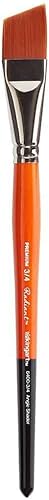 Miniatura 3 de KINGART Premium Radiant 6400-38 Angular Shader Series - Cepillo para artista, pelo sintético Taklon, mango corto, para pintura acrílica, óleo y