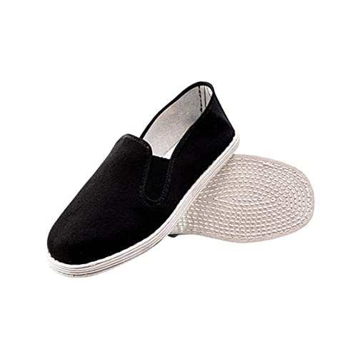 Men's Chinese Breathable Slip-On Kung Fu Tai Chi Old Beijing Canvas Shoes, Traditional Comfortable Non Slip Tai Chi Shoes, for Both Indoor and Outdoor Use, Parkour, Taekwondo