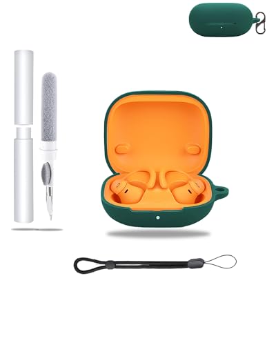 Silicone Protective Case for Beats Powerbeats Pro 2 Earbuds - Shockproof Charging Case Storage Bag, Includes Keychain & Cleaner Kit & Lanyard- Stylish & Protective,Green