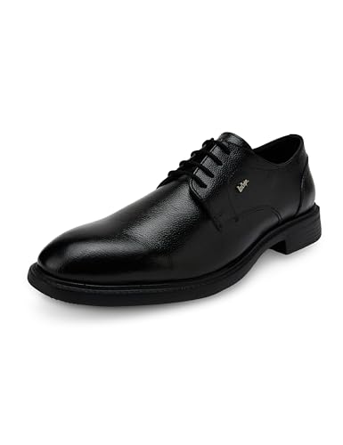 Image of Lee Cooper LC8586E Men's Leather Derby Formal Shoes | Lightweight, Comfortable & Stylish Lace-Ups for Office, Business