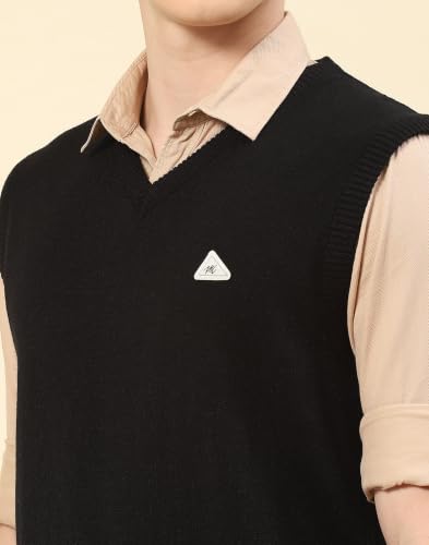 Image of Monte Carlo Men Regular Fit Sleeveless Solid V Neck Winter Sweater (Pack of 1)