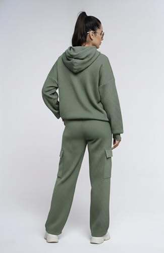 Image of GRECIILOOKS Co-ord Set for Women Stylish | Warm Hooded Hoodie & Pant Set | Winter Wear Womens Dress | Casual Travel & Loungewear Outfit | Oversized Loose Fit Winter Hoodie set