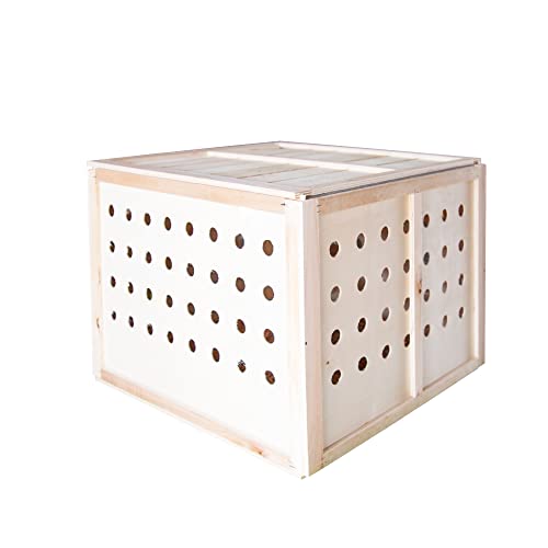 Caja Transporte Animales (60 x 55 x 45 cm) - Tamaño M Alta - Transportín de Madera para Conejos, Perdices, Faisanes, Gallinas y Otras Aves