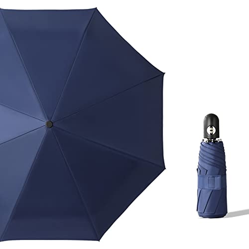 MIFTY Paraguas Plegable Resistente Al Viento 8 Ribs, La Apertura Y Cierre Automáticos, Paraguas De Bolsillo, Paraguas con Protección UV, Pequeño, Compacto, Ligero, Mini,Azul Cover