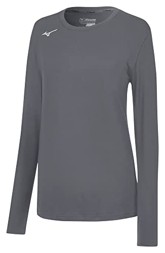 Mizuno Girls' Long Sleeve Attack Tee vêtement sport fille gris M