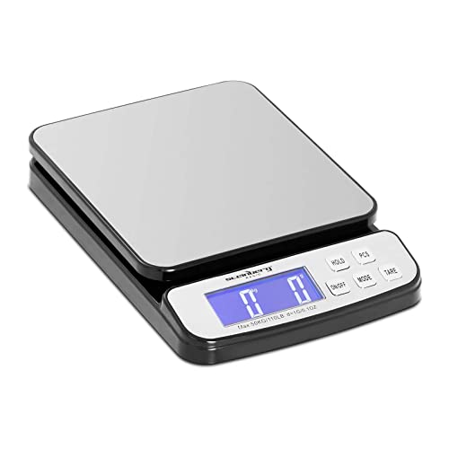 Steinberg Systems Balanza Pesacartas Digital Báscula Para Correo SBS-PT-50000 (Superficie: 198 x 180 mm, Pesaje: 5 g - 50 kg, Precisión: 1 g)