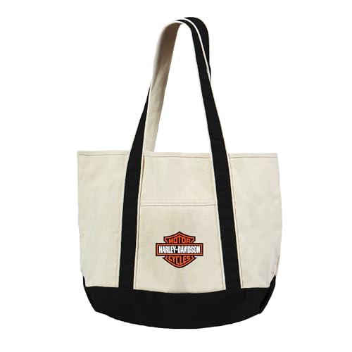 Northwest Harley-Davidson Canvas Tote Bag, Classic Motorcycle Carryall for Everyday Use, Classic Logo, 15 x 21 in