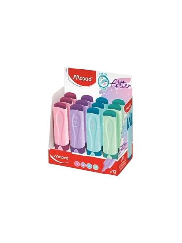 Surligneurs pastel à paillettes Fluo Peps Maped pour matériel scolaire et dessin