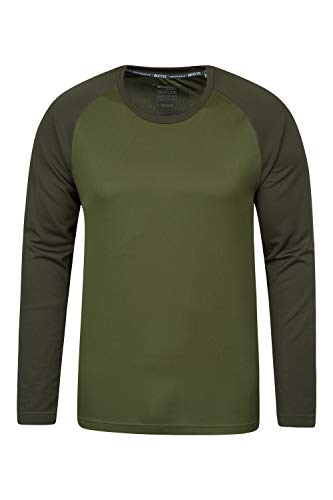 Preisvergleich Produktbild Mountain Warehouse Endurance Herren-Top - langärmlig, schnell trocknend, hoch atmungsaktiv, UPF-30-Sonnenschutz - für den Frühling, zum Wandern, Reisen, Campen Khaki Large