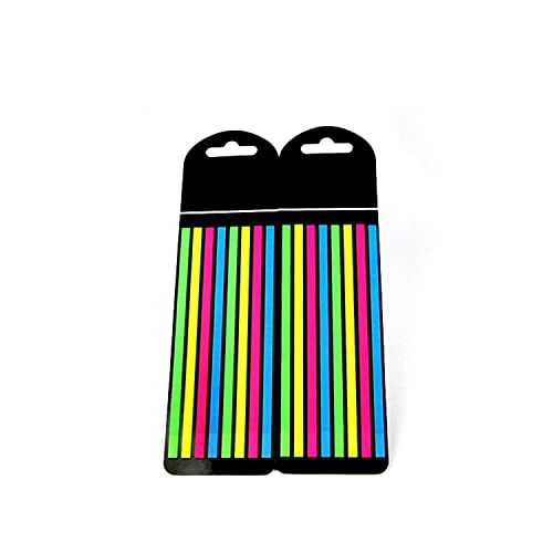 Decoendiy 320pcs Long Page Markers Sticky Index Tabs, Neon Highlighter Strips Memo Note Tabs Transparent Long Page Flags Tabs