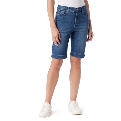 Gloria Vanderbilt Women's Petite Amanda Bermuda High Rise Short Standard, Essen Whiskers