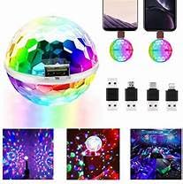Mini Bola de LED Maluca USB para Celular, Luzes Cintilantes Giratórias e Pulsantes