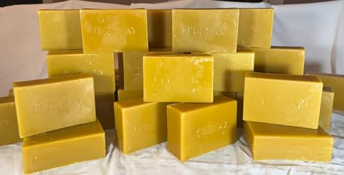 Two Pounds Spring Blossom Beeswax - Swampland Bees & Co. 100% Natural Florida Beeswax. Ideal for Candles Aromatherapy and Cosmetics. Filtered & Hand Poured into Two 1lb Bars
