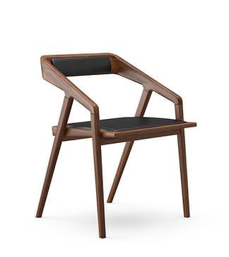 Image of Genuine Decor Solid Sheesham Arm Chair Modern Furniture Off Games Wooden High Chair Pu Leather Cushion for Kitchen | Living Room | Office | Cafe (Walnut)