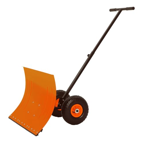 Schneeschieber Mit Rädern Breite Schwerlast Schneepflug Mit Verstellbarem Griff Und Angewinkeltem Blatt – Effizientes Schneeräumen Für Hof, Gehweg & Auffahrt