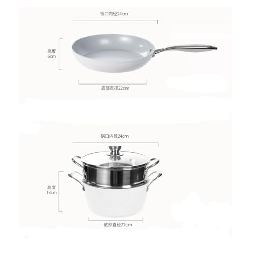 Batterie de cuisine céramique induction avec wok et poêle à soupe - 8
