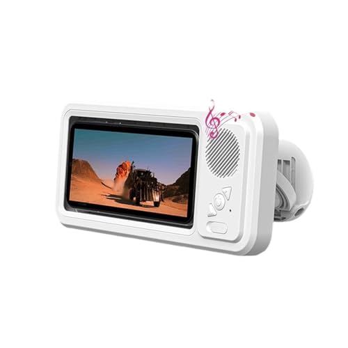 Gosera Soporte para Teléfono de Ducha con Altavoz Bluetooth, IPX4, Impermeable, Antivaho, Pantalla Táctil, Montaje en Pared para Ducha y Baño, Color