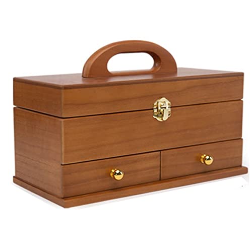 Boîte à couture en bois à 2 tiroirs pour organiser vos fils de broderie