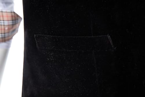 Wehilion Men Suit Vest Slim Fit Dress Suit Vest Velvet Waistcoat Full Back V-Neck-bk xs4