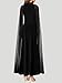 Lrady Women's Summer Wedding Guest Dress Halter Neck Sexy Split Cocktail Party Maxi Long Formal Dresses with Cape, Black, X-Large